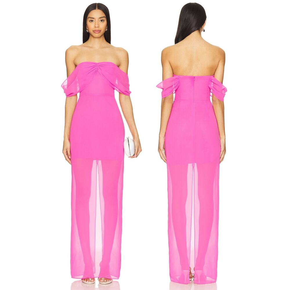Amanda Uprichard Darien Maxi Dress Off Shoulder Formal Party Guest Prom Hoco S